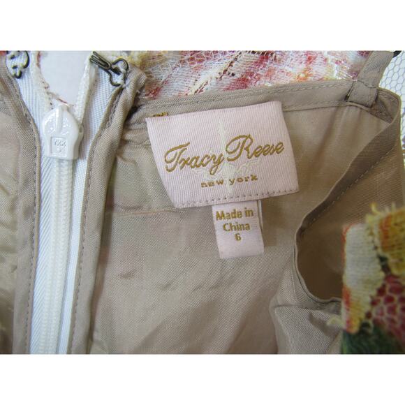 Tracy Reese Size 6 Deconstructed Froth Dress Pink Green Floral Lace Artsy Tank - Picture 8 of 13